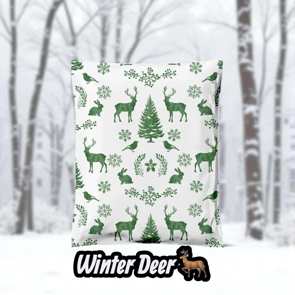 Winter Deer Poly Mailers 10x13 Pack of 25 - Picture 2 of 15
